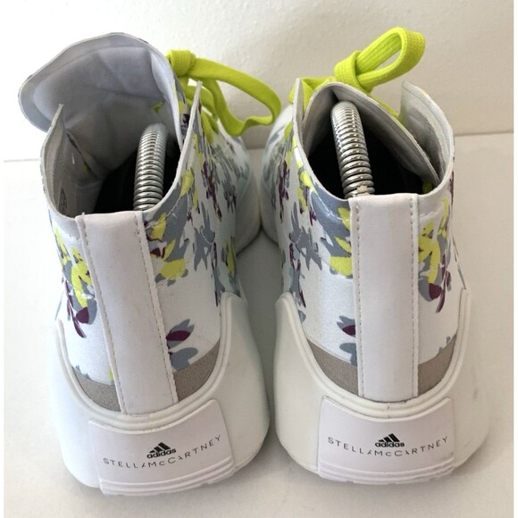 Adidas Stella McCartney White ASMC Treino Mid Cut Floral Print Shoes Women's 8.5 - Picture 5 of 9
